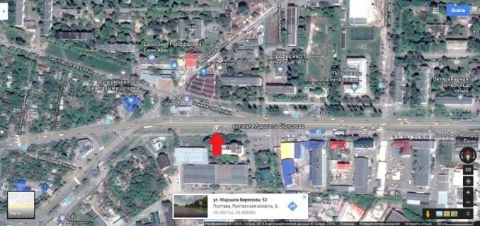 Билборд A в Полтаве, 3*6  м.Полтава вул. Маршала Бірюзова, напроти АЗС схема