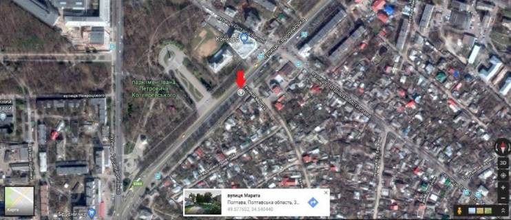 Билборд A в Полтаве, 3*6  м.Полтава Європейська вул. (Фрунзе), 75 (біля школи №27) схема