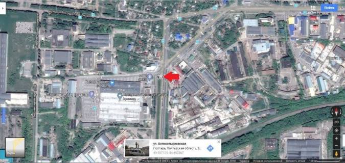 Билборд B в Полтаве, 3*6  м.Полтава,вул.Великотирнівска 24, в`їзд в торгово-розважальний комплекс "Екватор",щит схема