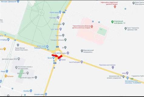 Білборд, Бігборд (Борд)  A у Тернополі просп. С. Бандери, (збаразьке кільце) схема