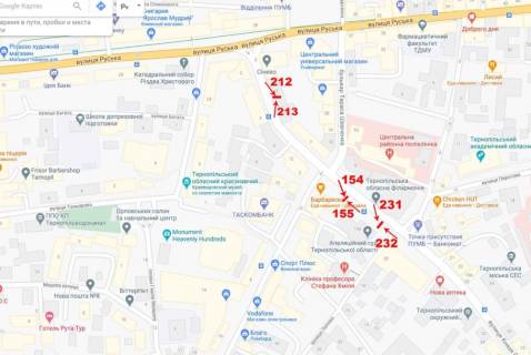 Ситилайт A в Тернополе вул.Острозького (біля "Барбареско") схема