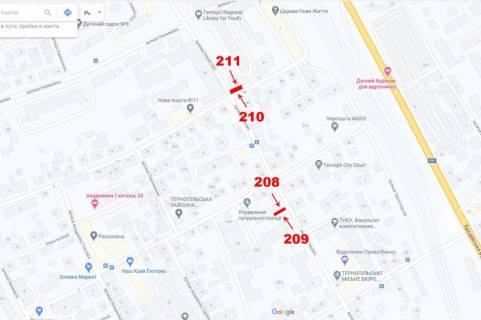Ситилайт A в Тернополе вул.О.Теліги Новий Світ схема