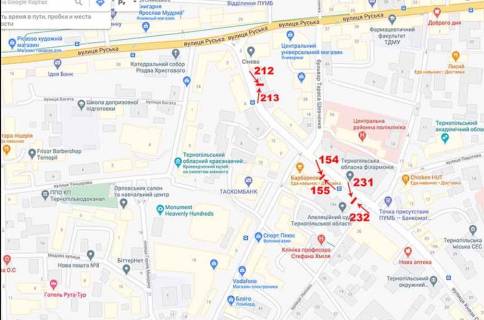 Ситилайт A в Тернополе вул.Острозького (біля Сінево) схема