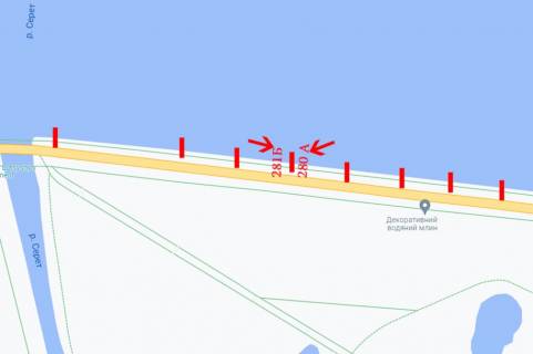 Ситилайт A в Тернополе Дамба (біля озера) напрямок на Дружбу схема