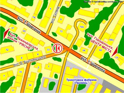 Скролер, Скрол B у Львові пер. вул. Шевченка - Бортнянського, розмір 2,3 х 3,2 м скролл - 193107 схема