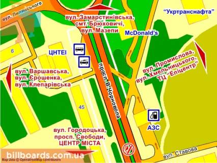 Ситилайт Р/П в Львове пр. Чорновола, 45 (на р/с, до центру), місце 6 схема