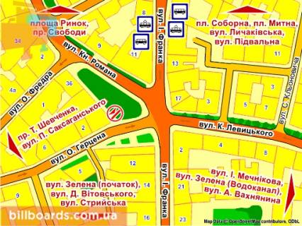 Ситилайт B в Львове вул. Кн. Романа – Герцена схема