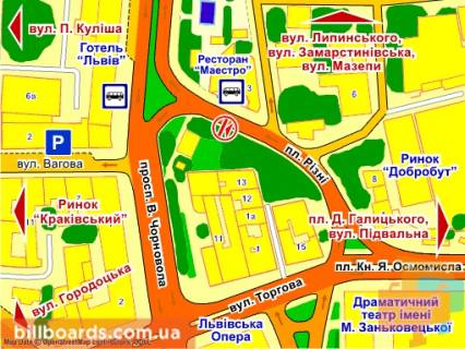 Сiтiлайт B у Львові пл. Різні (у сквері) схема