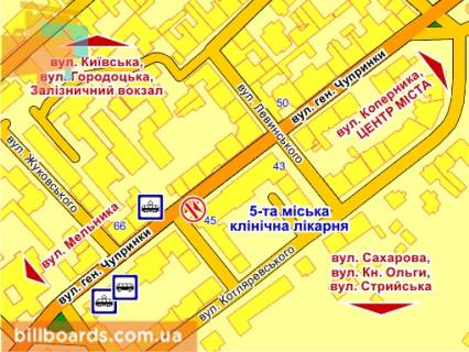 Ситилайт B в Львове вул. Чупринки. 45 схема