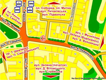 Билборд A в Львове вул. Левицького, 3 схема