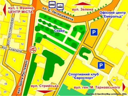 Білборд, Бігборд (Борд)  B у Львові вул. Руставелі (навпроти буд. 12), місце 3 схема