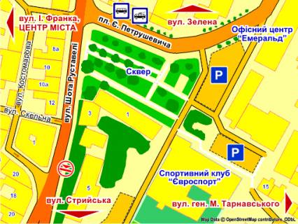 Билборд B в Львове вул. Руставелі – Скельна (навпроти буд. 2), місце 5 схема