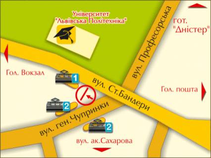 Ситискролл B в Львове пер. вул. Чупринки – Бандери (зупинка) скролл схема