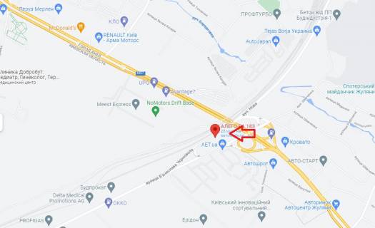 Билборд A в Киеве, 6х3  просп. Повітрофлотський схема