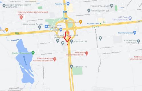 Білборд, Бігборд (Борд)  B у Києві, 6х3  Велика Кільцева дорога/ вул. Львівська, 47/8 схема