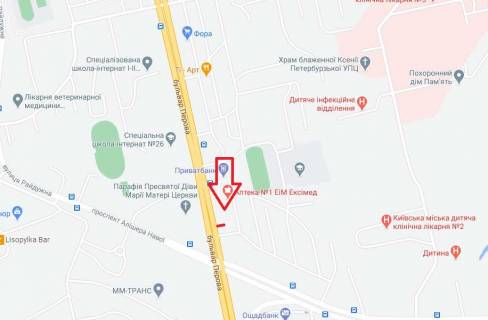 Білборд, Бігборд (Борд)  B у Києві, 6,20х3,15  просп. Воскресенський (Перова), 18 схема