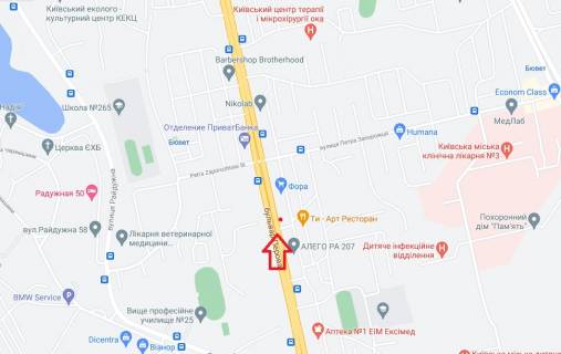 Билборд B в Киеве, 6,20х3,15  просп. Воскресенський (Перова), 20 схема
