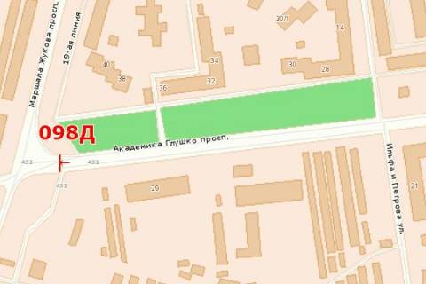 Билборд A в Одессе, 3х6  просп. Академіка Глушко, 29-А / просп. Маршала Жукова схема