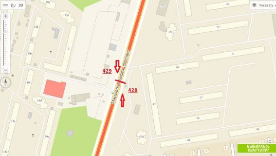 Призма A в Одессе, 3х6  просп. Маршала Жукова, 47 (на роздільній смузі, в місто, призма) - 301883 схема