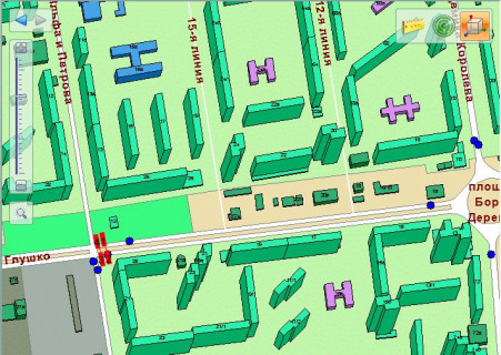 Билборд A в Одессе, 3х6  пр-т Ак.Глушко, 25 - вул. Ільфа і Петрова Чебурашка (на МакДональдс)  схема