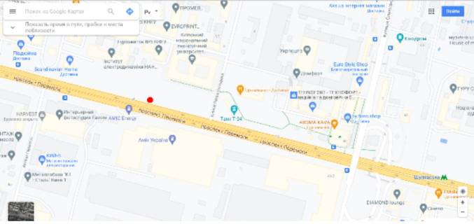 Билборд A в Киеве, 3х6  просп. Берестейский 54, у бік ст. метро Берестейська схема
