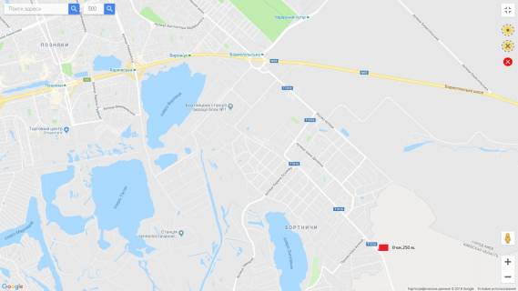Билборд B в Киеве, 3х6  Бортничи ,напротив ул.семьи Рудинских   0 . 250 (Б) схема