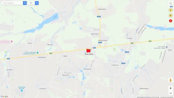 Билборд B в Мила (Мила), 3х6  М-06 Киев-Житомир 45 км 600 м   Копылов схема