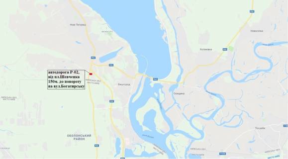 Билборд B в Вышгороде, 3х6  г.Вышгород,дорога Р-02,до пл.Шевченко 150 м. схема