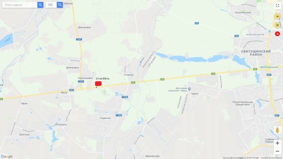 Билборд A в Київських трасах, 3х6  М-06 Киев-Житомир 23 км 900 м схема