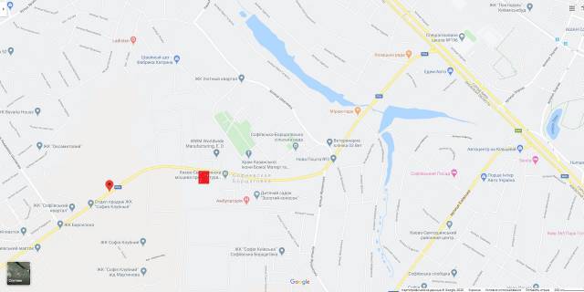 Билборд A в Софиевской Борщаговке, 3х6  Софиевская Борщаговка,направление в Киев  2 км 200 м.до Окружной дороги схема