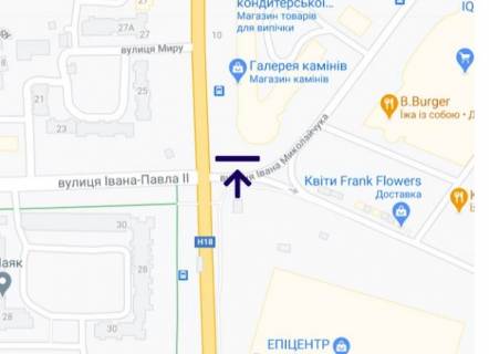 Билборд A в Ивано-Франковске, 3х6  Івасюка - Миколайчука Епіцентр,Арсен (перехрестя) ст А верх схема