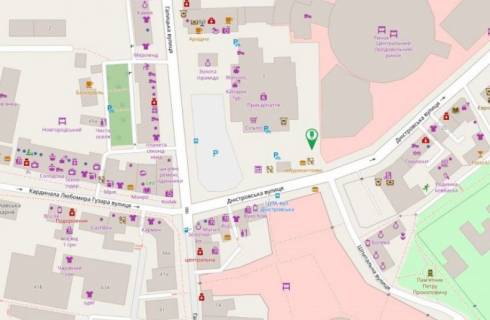 Ситилайт B в Ивано-Франковске, 1.8х1.2  вул. Дністровська СМ Сільпо, універмаг Прикарпаття ст. Б схема