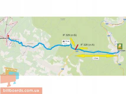 Билборд B в Буковеле, 3x6  Буковель (Яблуниця)  Б (від Буковеля) схема
