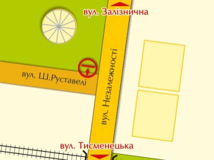 Билборд B в Ивано-Франковске, 3х6  вул. Незалежності – Руставелі, ст. Б схема