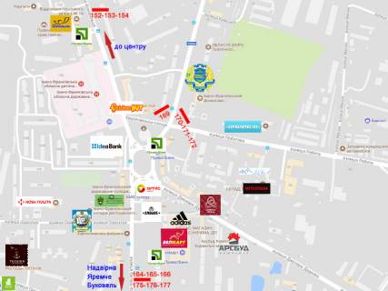 Билборд B в Ивано-Франковске, 3x6  Бандери-Ребета  схема
