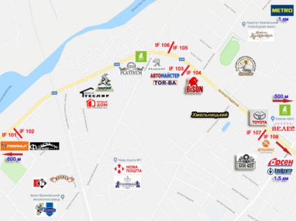 Билборд  в Ивано-Франковске, 3х6  Вовчинецька, Надрічна схема