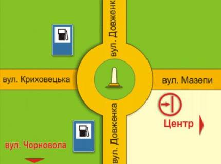 Білборд, Бігборд (Борд)   у Івано-Франківську, 3х6  Мазепи схема