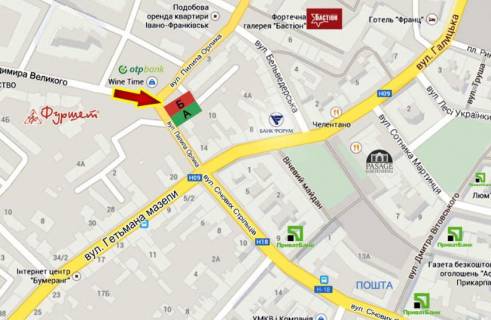 Билборд  в Ивано-Франковске, 3х6  Пилипа Орлика схема