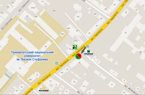 Ситилайт B в Ивано-Франковске, 1.8х1.2  вул. Чорновола (Прикарпатський університет) №2 ст. Б схема
