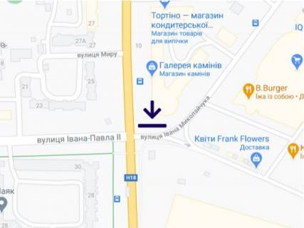 Билборд B в Ивано-Франковске, 3х6  Івасюка - Миколайчука Епіцентр,Арсен (перехрестя) ст Б низ схема