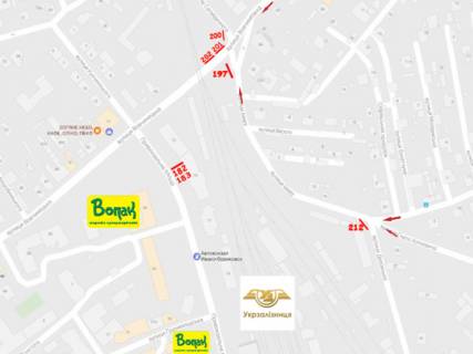 Билборд  в Ивано-Франковске, 3х6  Вовчинецька, Деповська, Хоткевича, Сагайдачного, Миру схема