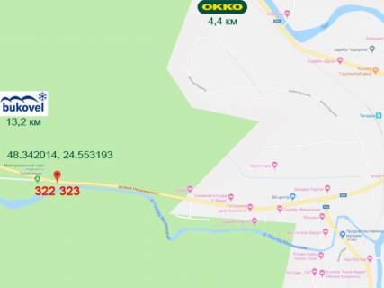 Билборд A в Татарове, 3х6  село Поляниця, село Татарів, траса ( автошлях Н-09 ), меморіальний парк схема