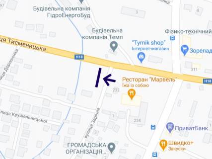 Білборд, Бігборд (Борд)  B у , , 3х6  Тисменецька-232 вїзд ст Б верх схема
