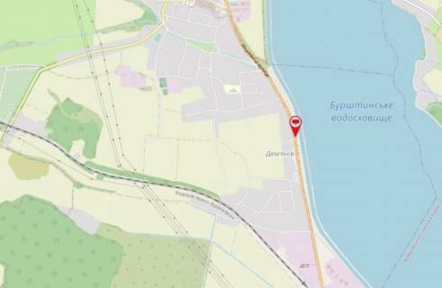 Білборд, Бігборд (Борд)  B у Бурштині, 3х6  вул.Міцкевича, Н09 Бурштин, траса Івано-Франківськ-Львів №2 ст. Б схема