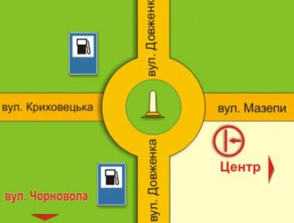 Білборд, Бігборд (Борд)   у Івано-Франківську, 3х6  Мазепи схема