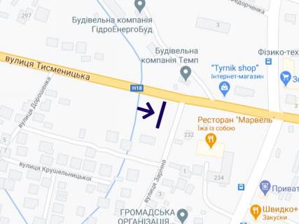 Билборд A в Никитинцах, 3х6  Тисменецька-232 виїзд ст А верх схема