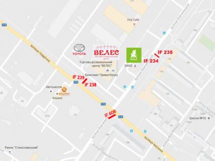 Билборд A в Ивано-Франковске, 3х6  Вовчинецька напроти ОККО, поруч ЖК "Галицька Академія", до МЕТРО схема