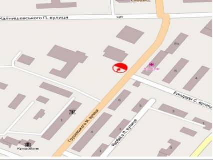 Білборд, Бігборд (Борд)  A у Стебнику вул. Грушевського,6-8 (АТБ) схема