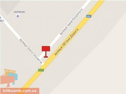 Білборд, Бігборд (Борд)  B у Стрию, 3x6  вул. Ольжича, Епіцентр схема