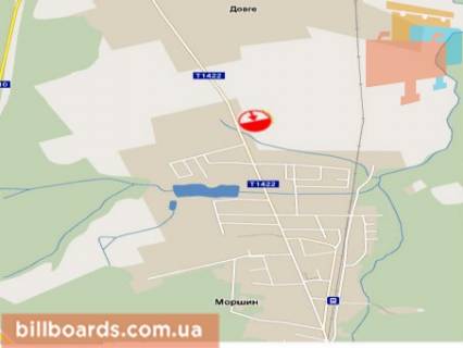 Білборд, Бігборд (Борд)  B у Моршині, 3x6  вїзд у місто схема